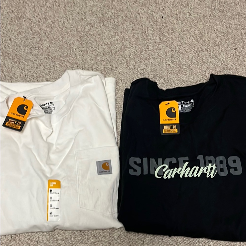 Carhartt Men's White and Black Shirts. NWT